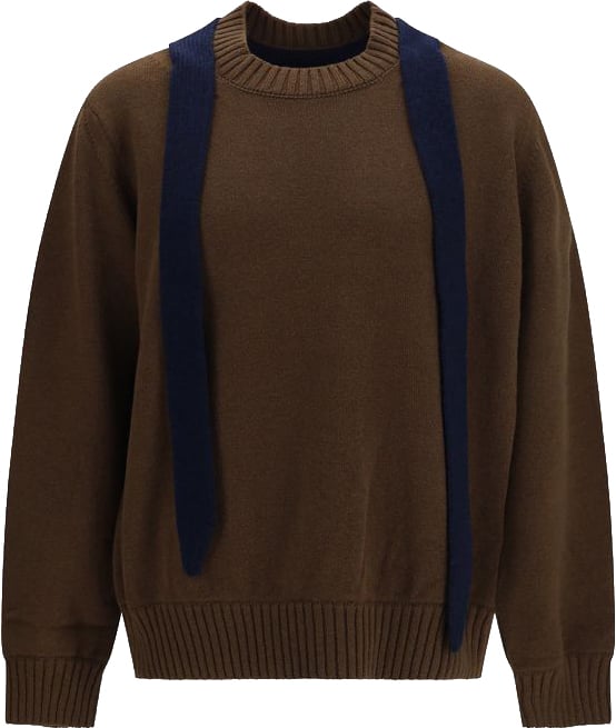 Sacai Brown Wool Oves Aries Sweatshirt Grijs