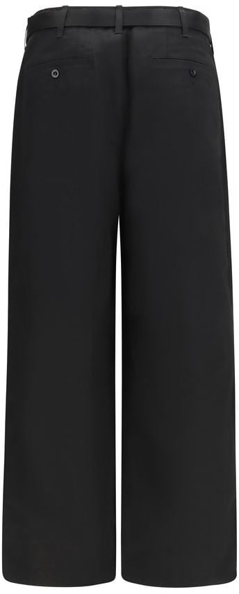Sacai Black Cotton Chino Pants Zwart