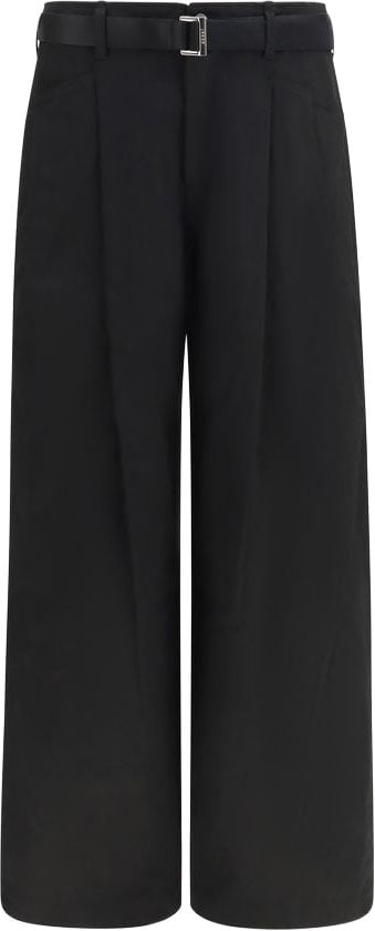 Sacai Black Cotton Chino Pants Zwart