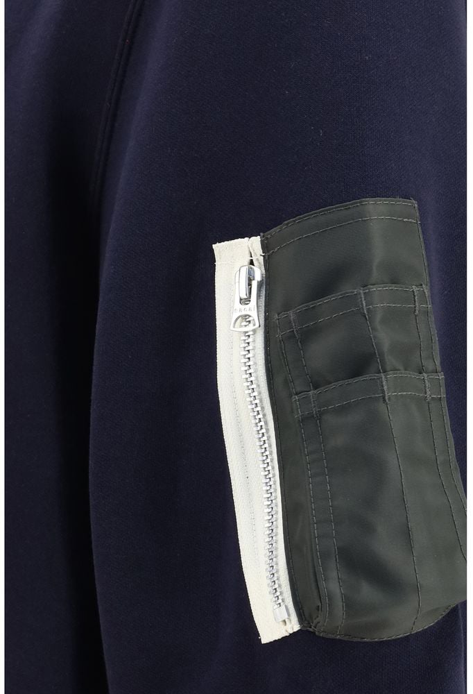 Sacai Blue Cotton Polo Shirt Blauw