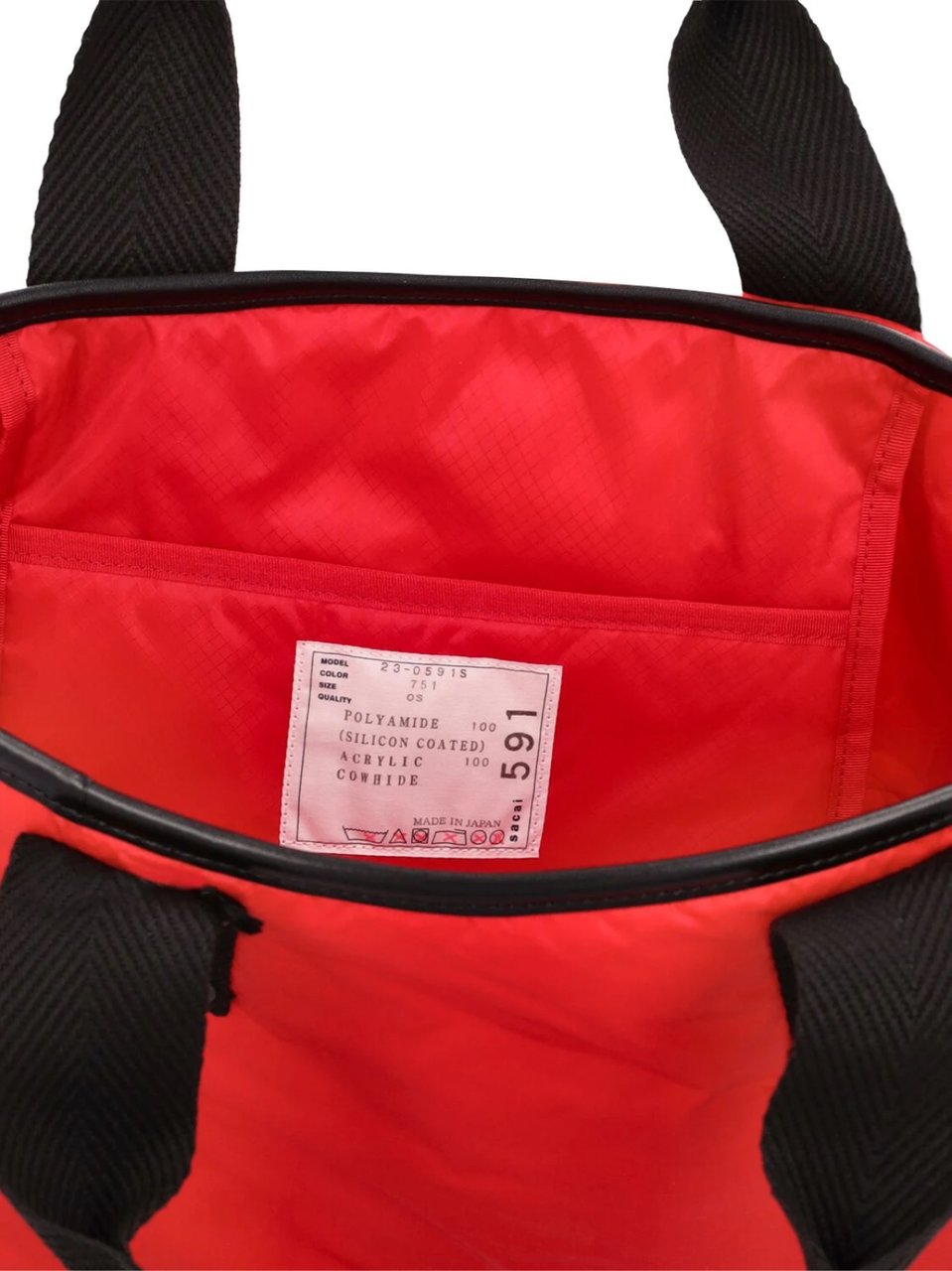 Sacai Skytex Logo Shopping Bag Rood