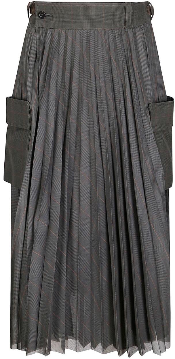 Sacai Skirts Grey Grijs