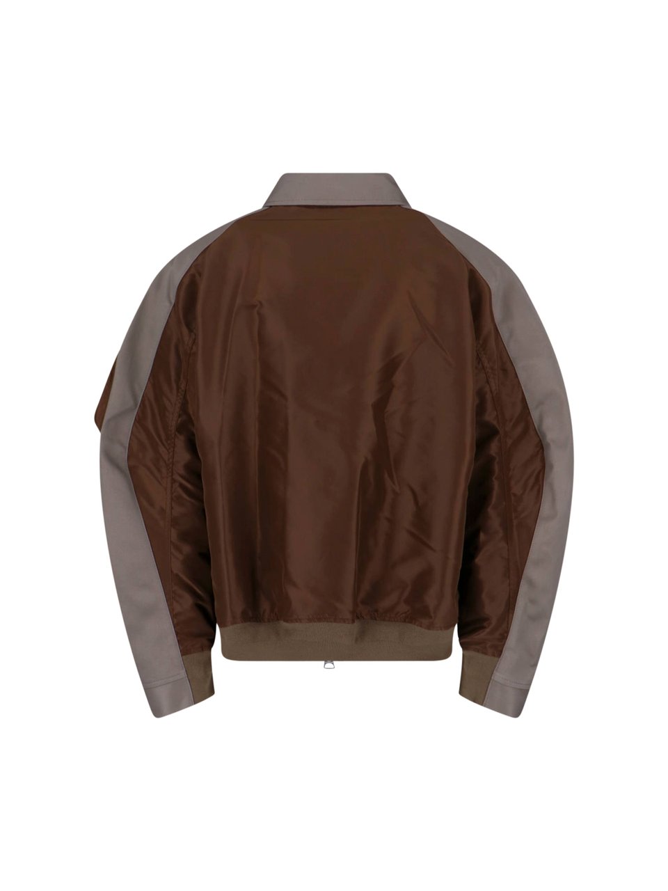 Sacai Structured Brown Jacket With Classic Front Closure Bruin