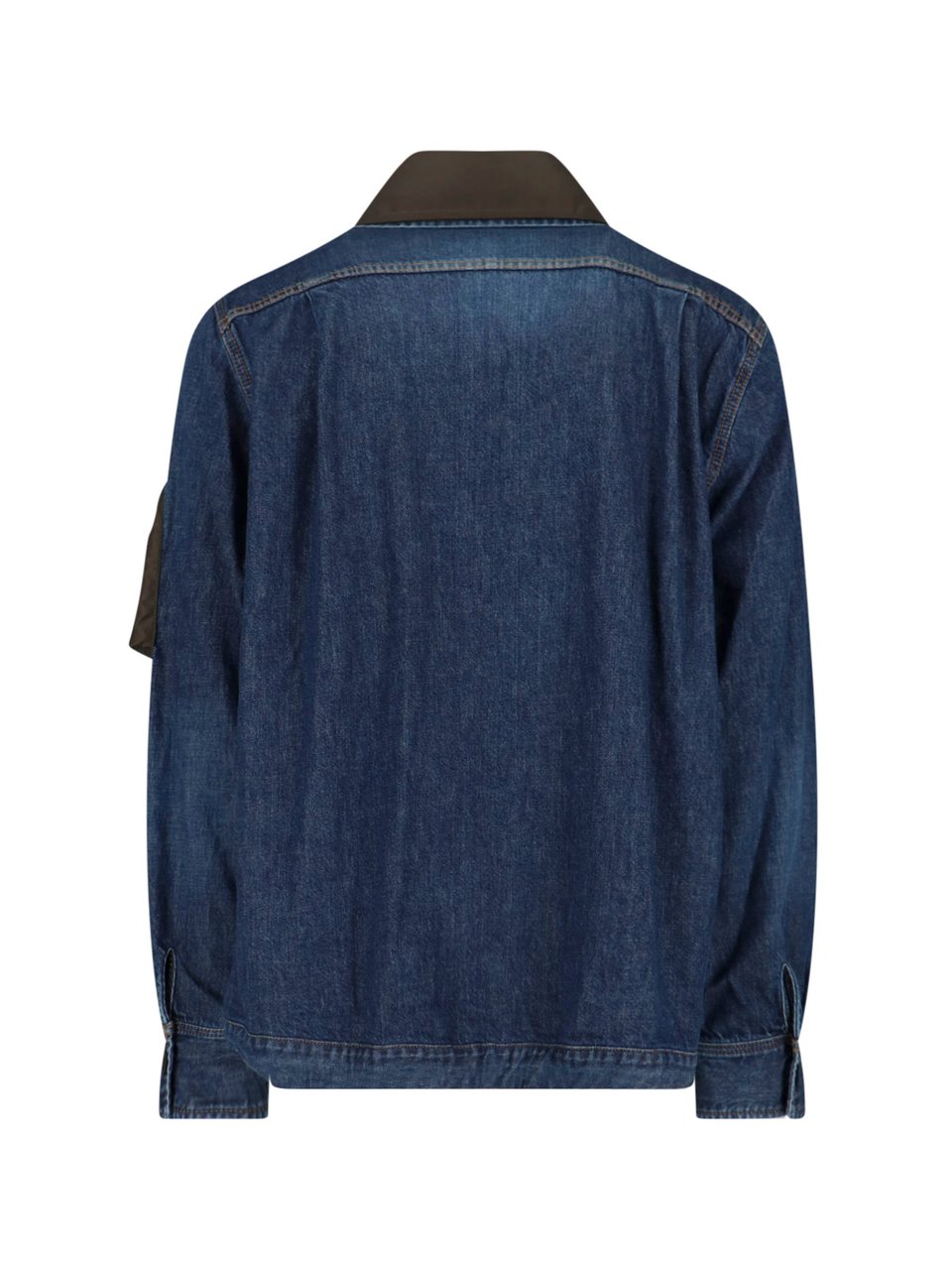 Sacai Structured Zip-Up Jacket With Contrasting Panels Blauw