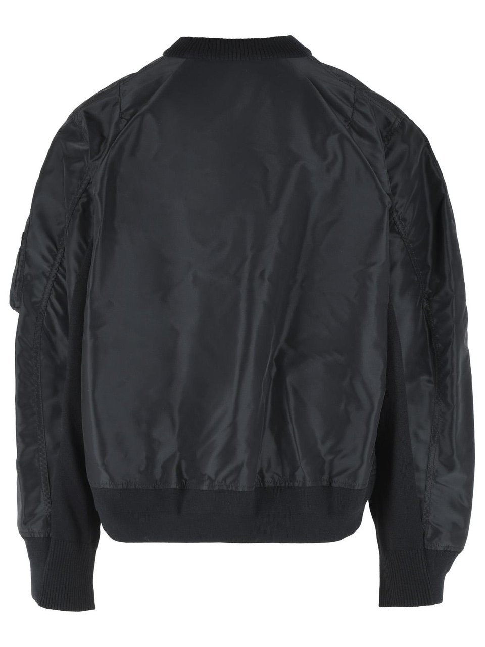 Sacai Black Cotton Blend Sweater Zwart