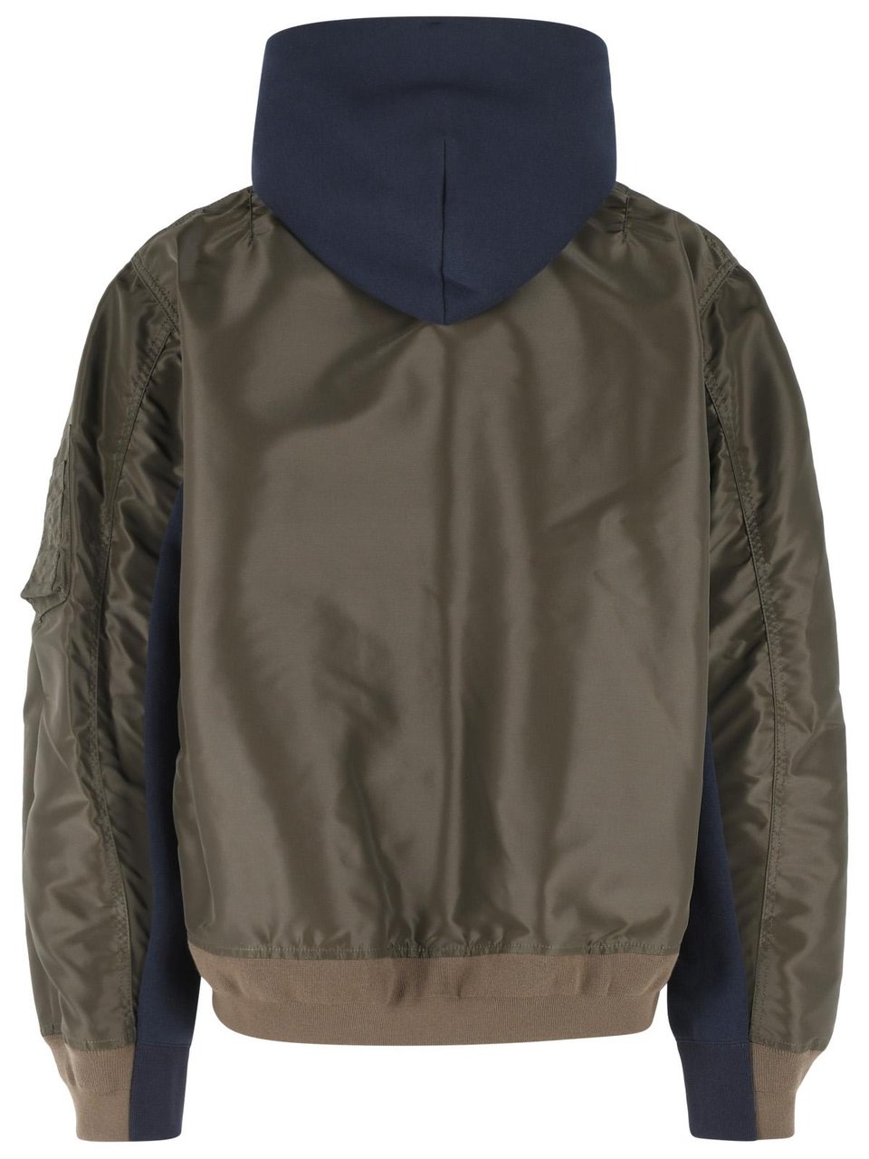 Sacai Navy Cotton And Khaki Blend Sweatshirt Zwart