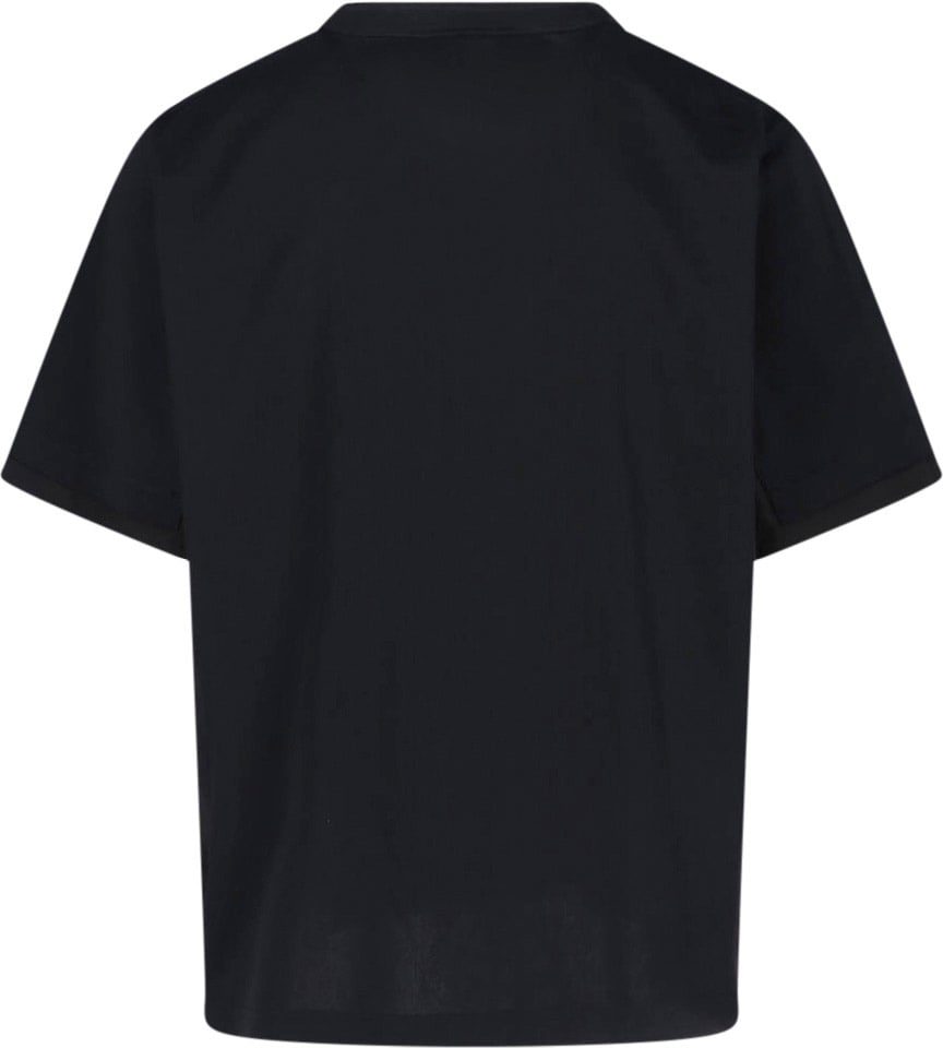 Sacai Minimalist Black T-Shirt With Crew Neckline And Short Sleeves Zwart