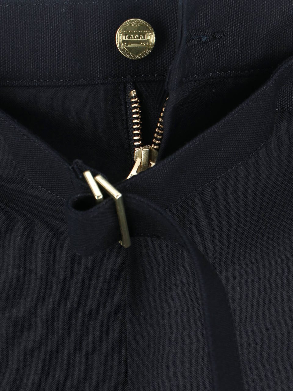 Sacai Double Knee Pants Sacai X Carhartt Wip With Belted Mid-Rise Zwart