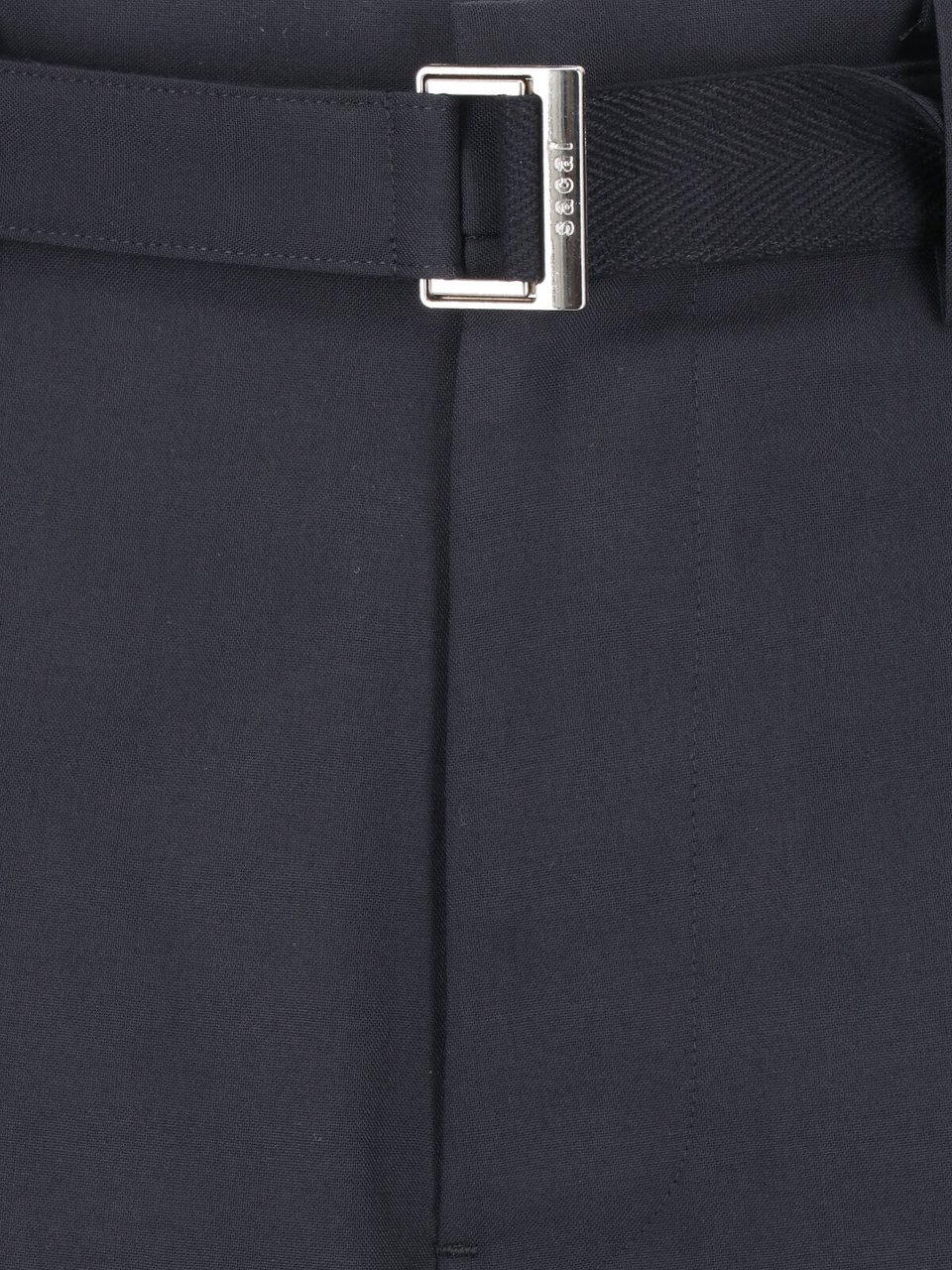 Sacai Mid-Rise Wide-Leg Trousers with Removable Belt and Structured Pockets Zwart