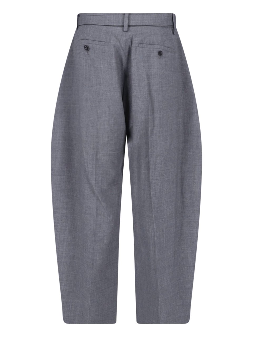 Sacai Tailored Wide-Leg Trousers with Adjustable Belt and Relaxed Fit Grijs