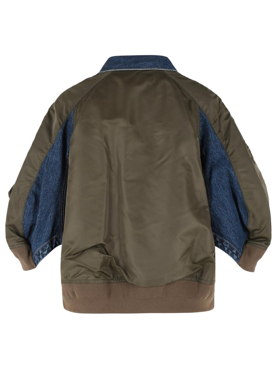 Sacai Blue Cotton Denim Jacket Groen