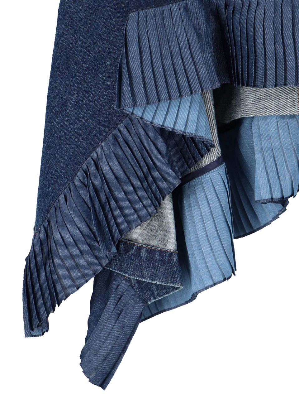 Sacai Layered Asymmetrical Skirt With Structured Design Blauw