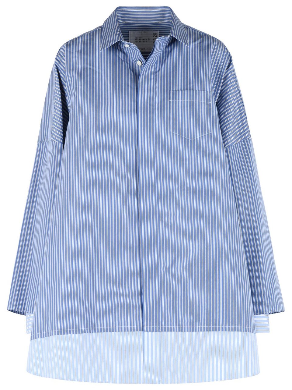 Sacai Light Blue Cotton Blend Shirt Blauw