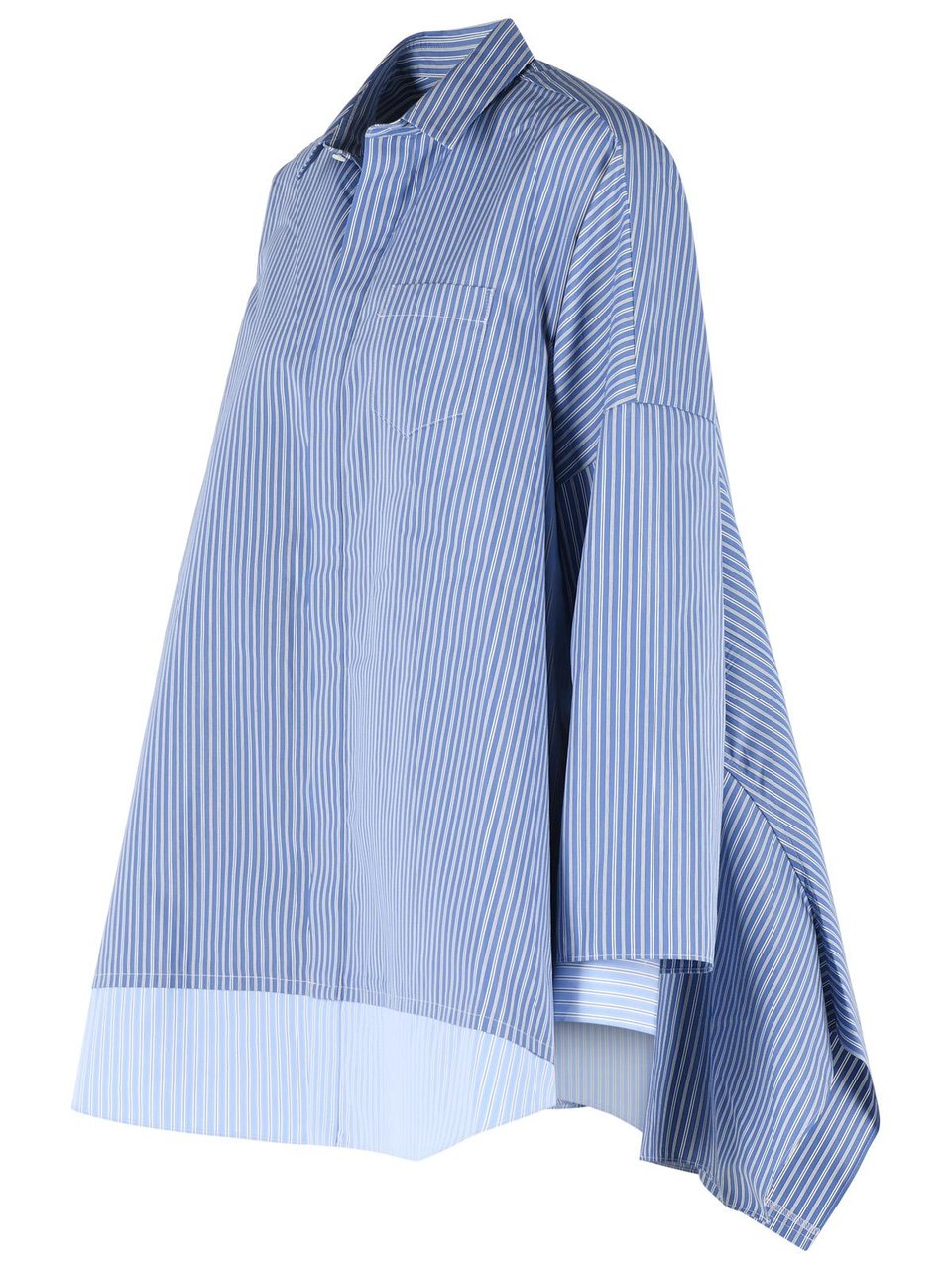 Sacai Light Blue Cotton Blend Shirt Blauw