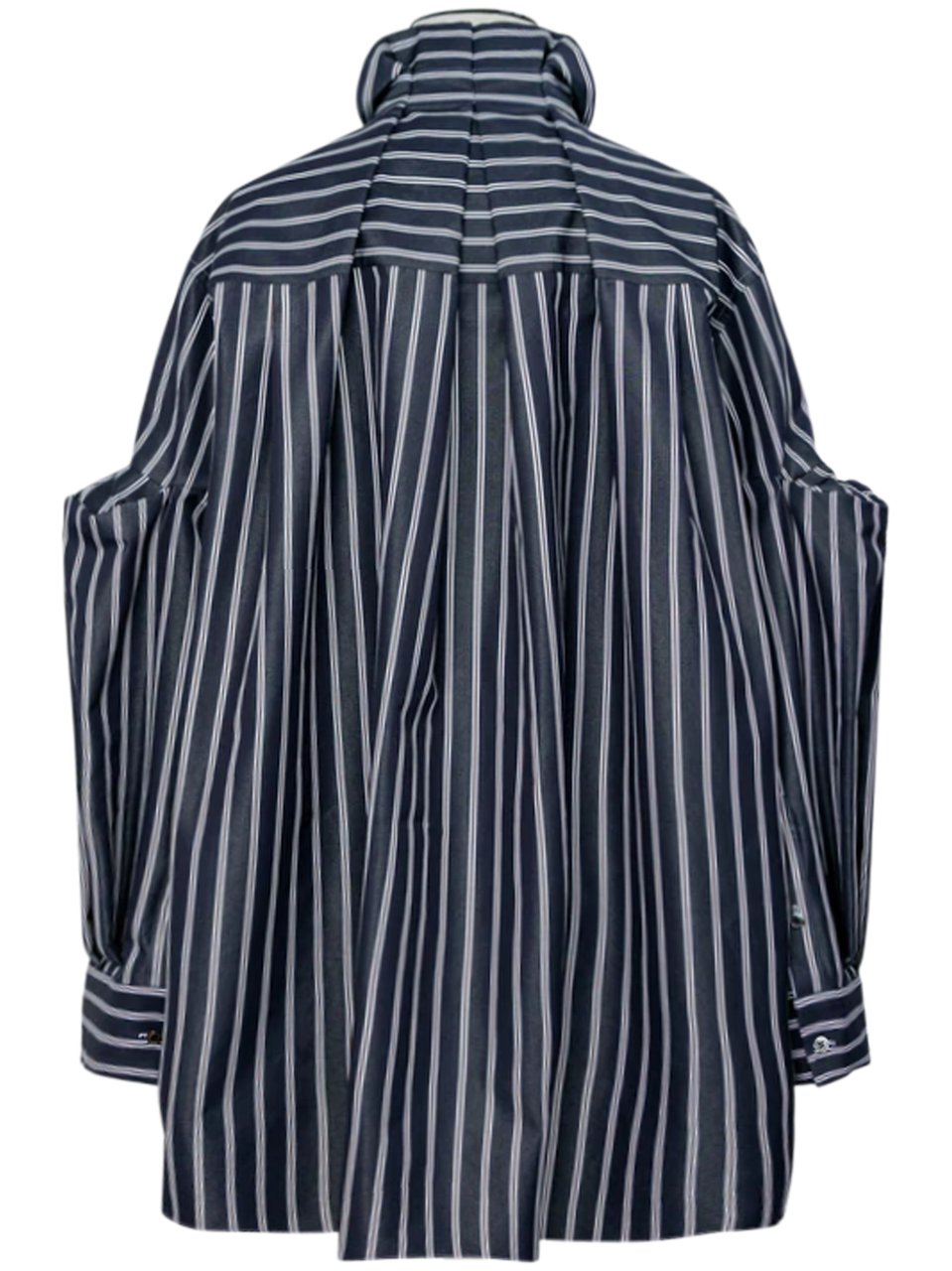 Sacai Oversized Black Poplin Shirt with Unique Elbow Cut-Outs Grijs