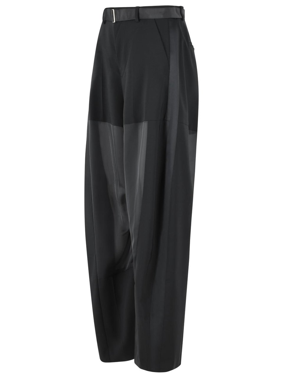 Sacai Black Wool Pants Zwart