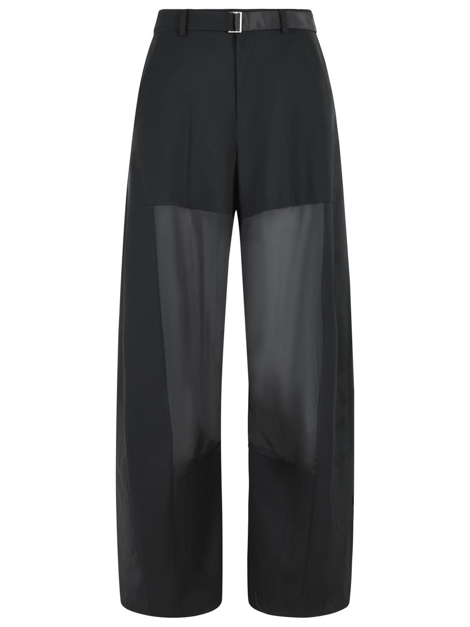 Sacai Black Wool Pants Zwart