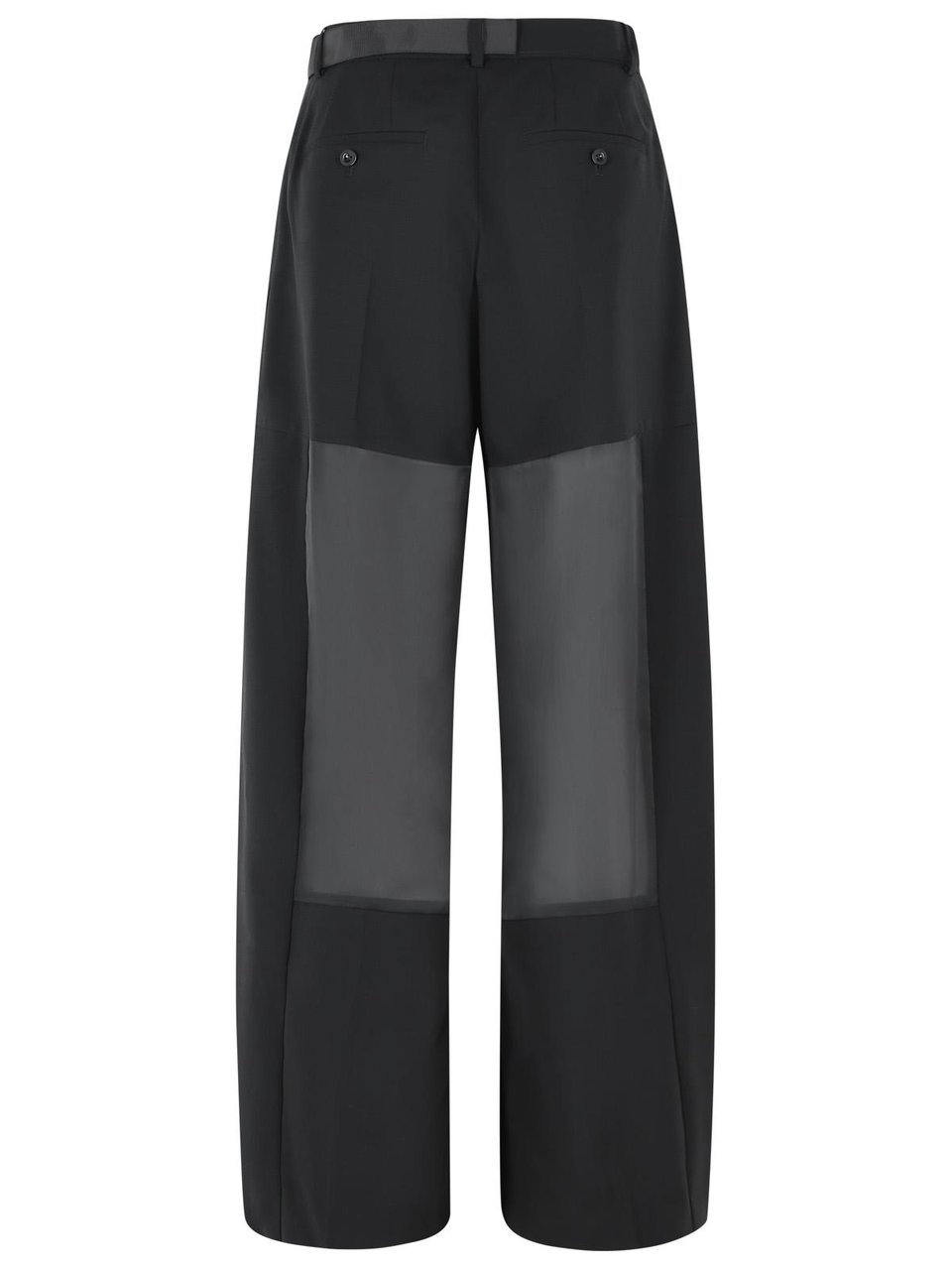 Sacai Black Wool Pants Zwart