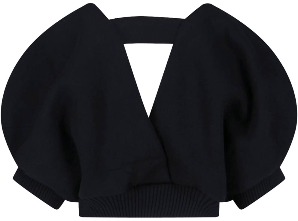 Sacai Black Cashmere Blend Top Zwart