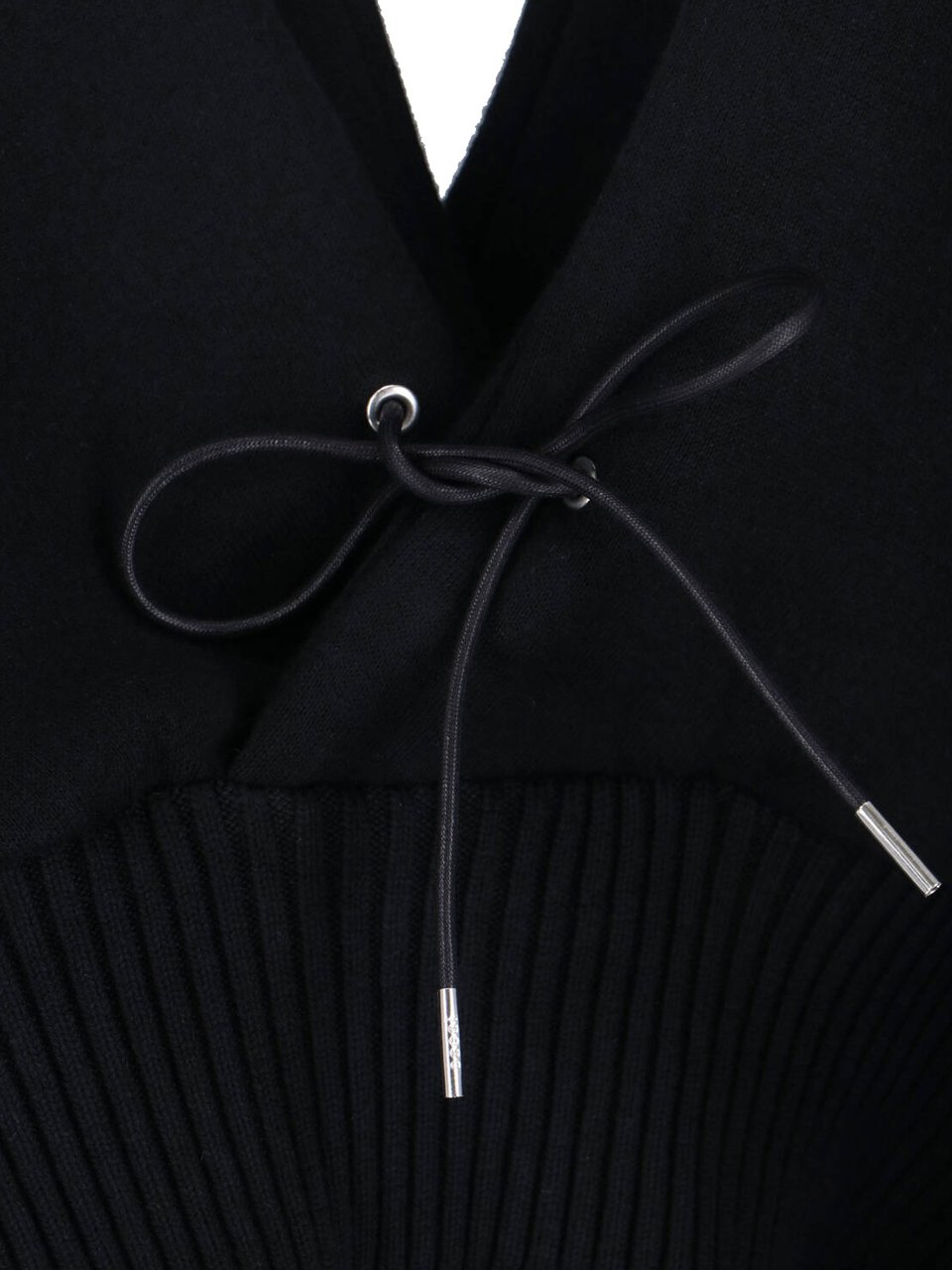 Sacai Black Cashmere Blend Top Zwart