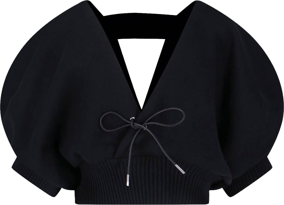 Sacai Black Cashmere Blend Top Zwart