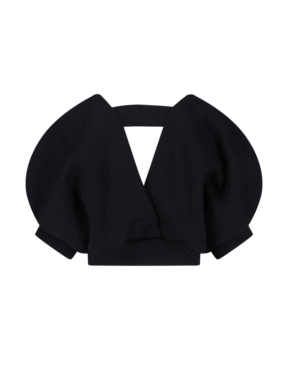 Sacai Black V-Neck Cotton Blend Cardigan Zwart