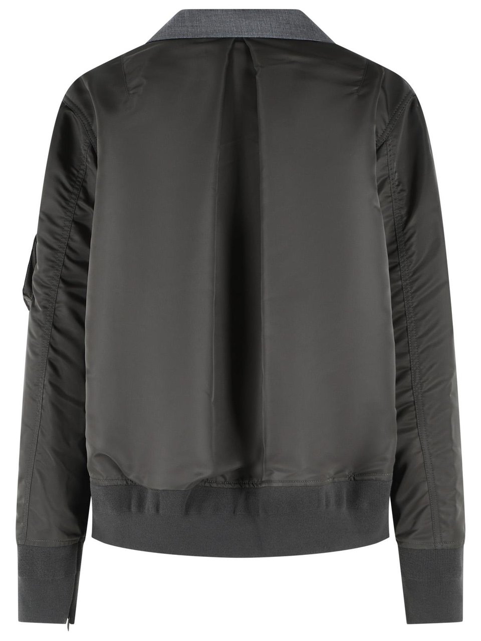 Sacai Blazer In Grey And Green Wool Blend Grijs