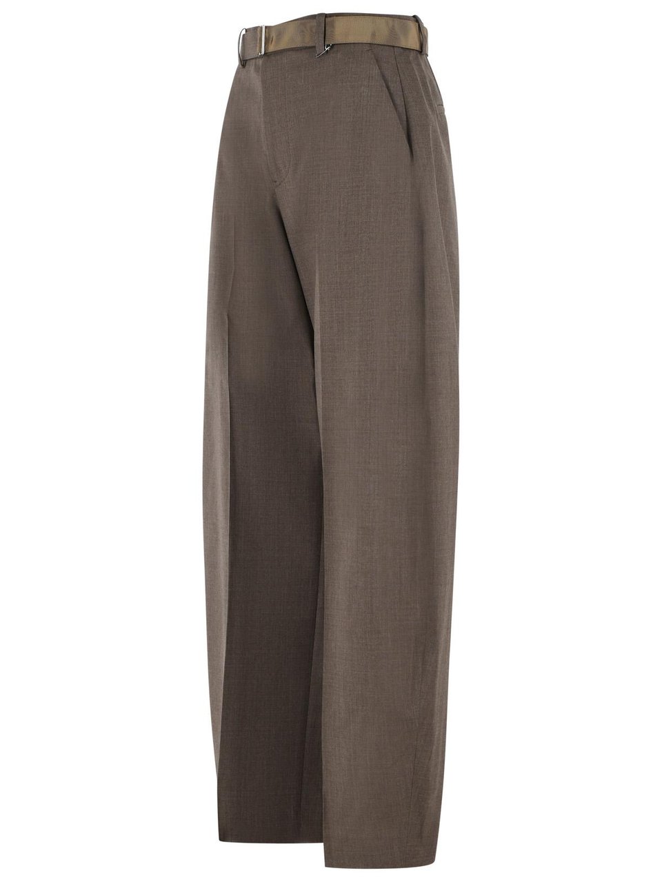 Sacai Brown Wool Trousers Grijs