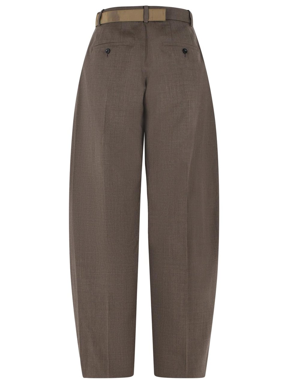 Sacai Brown Wool Trousers Grijs
