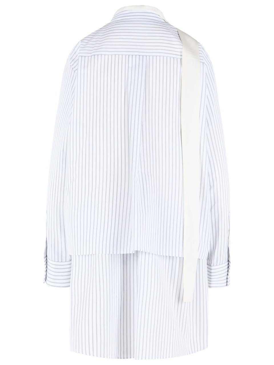 Sacai White Cotton Blend Mini Dress Wit