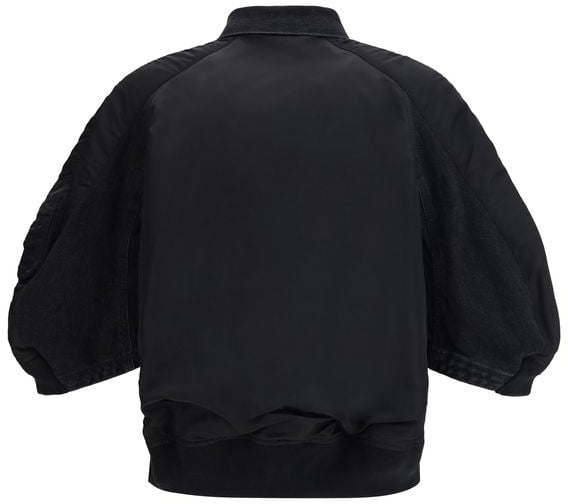 Sacai Sacai Black Cotton Denim Jacket Zwart