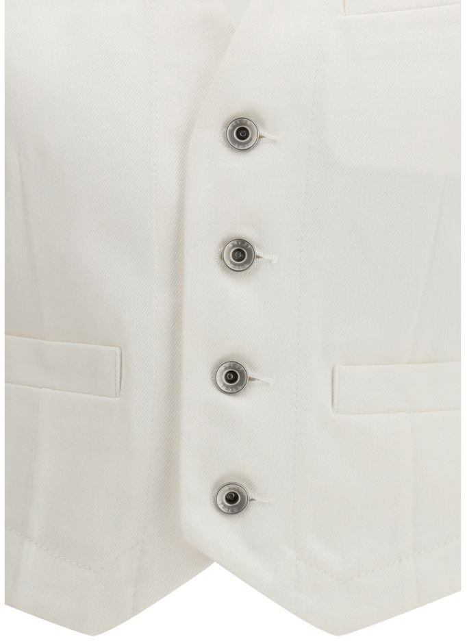 Sacai Sacai White Cotton Waistcoat Wit