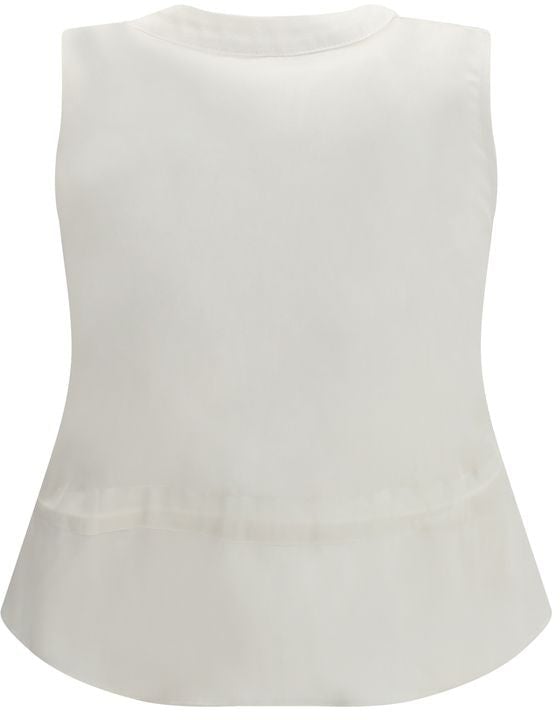 Sacai Sacai White Cotton Waistcoat Wit