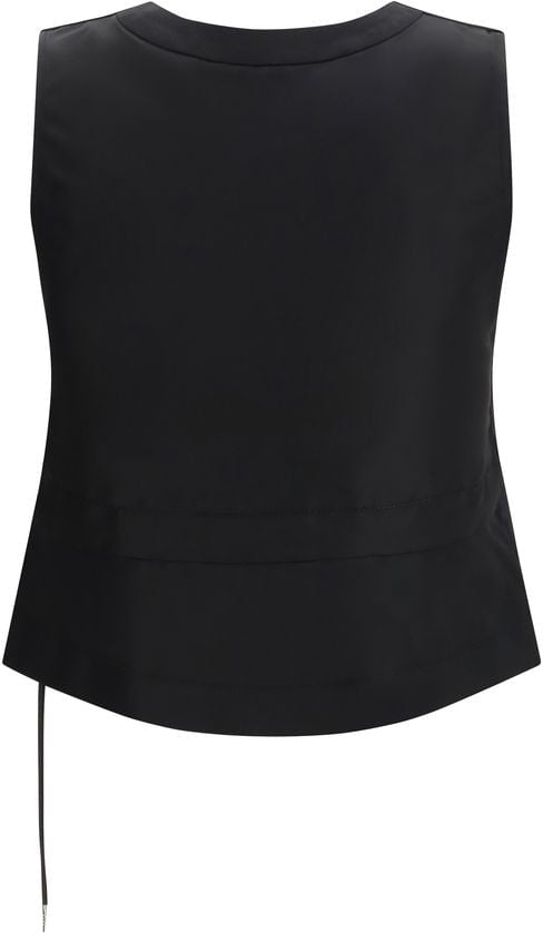 Sacai Sacai Black Polyester Waistcoat Zwart