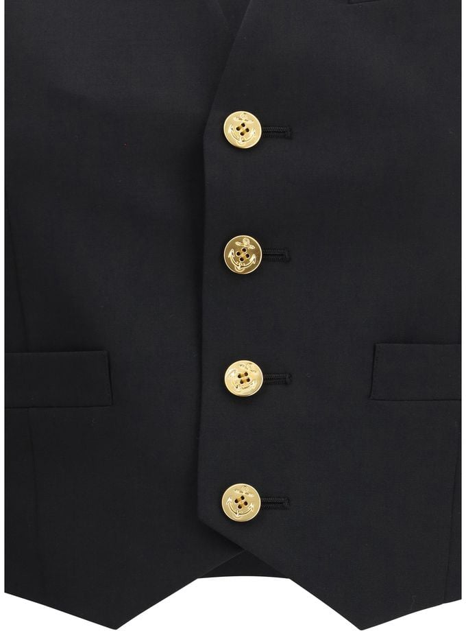 Sacai Sacai Black Polyester Waistcoat Zwart