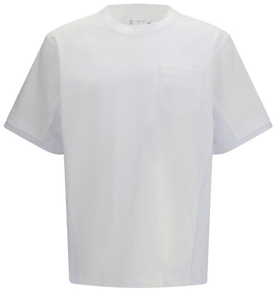 Sacai Sacai White Cotton T-Shirt Wit