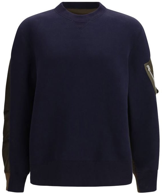 Sacai Sacai Blue Cotton Sweatshirt Blauw