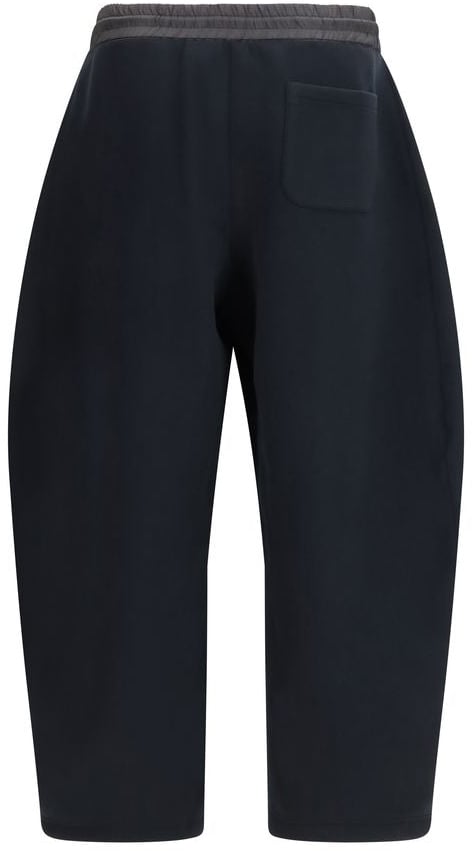 Sacai Sacai Black Cotton Athletic Pants Zwart