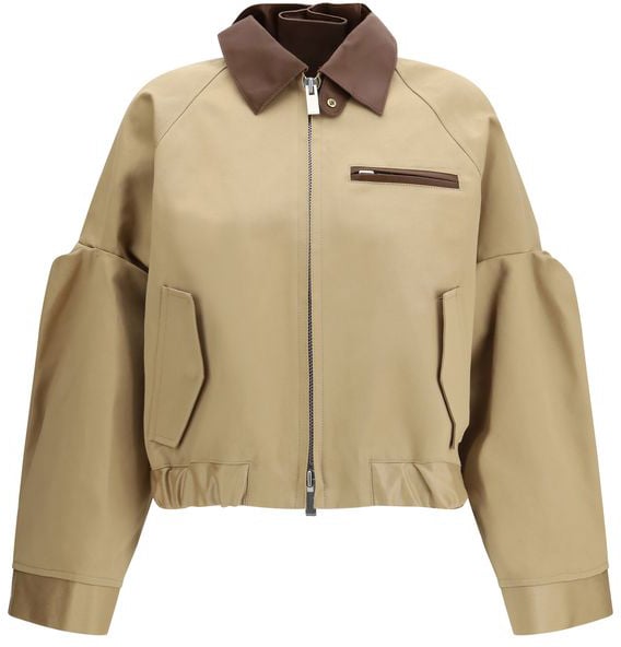 Sacai Sacai Beige Cotton Bomber Beige