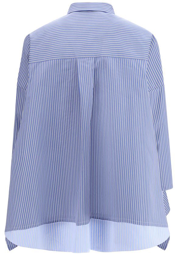 Sacai Sacai Blue Cotton Pattern Shirt Blauw