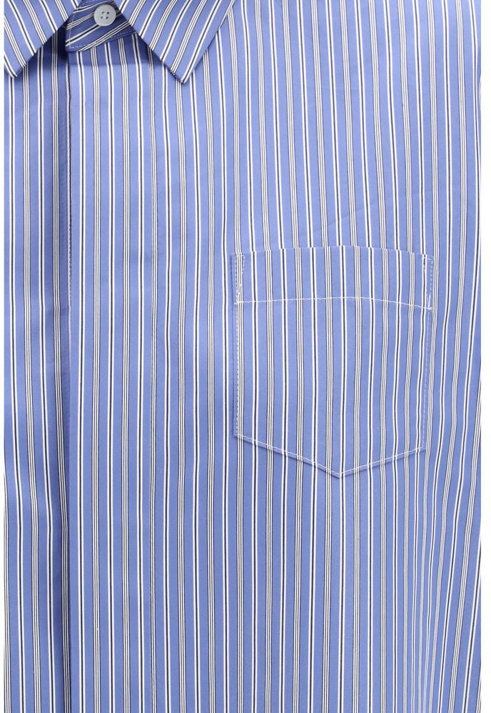 Sacai Sacai Blue Cotton Pattern Shirt Blauw