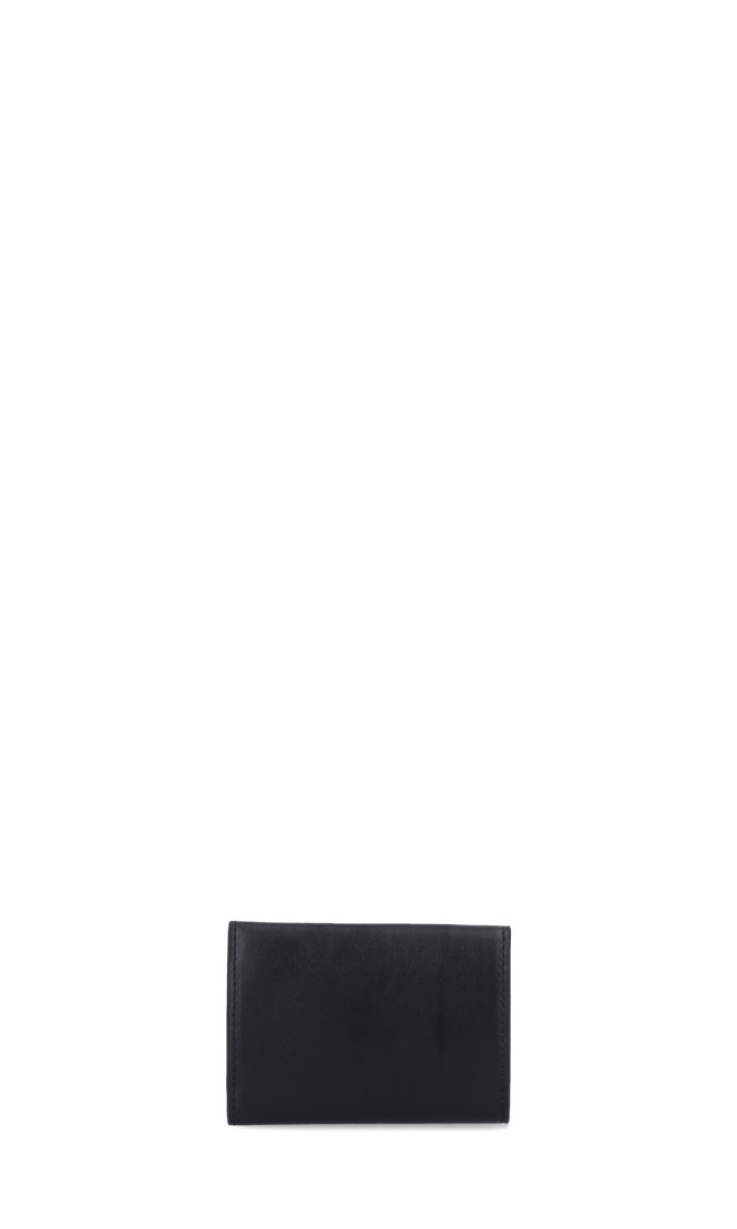 Sacai Rectangular Black Wallet With Gold-Tone Accent Zwart