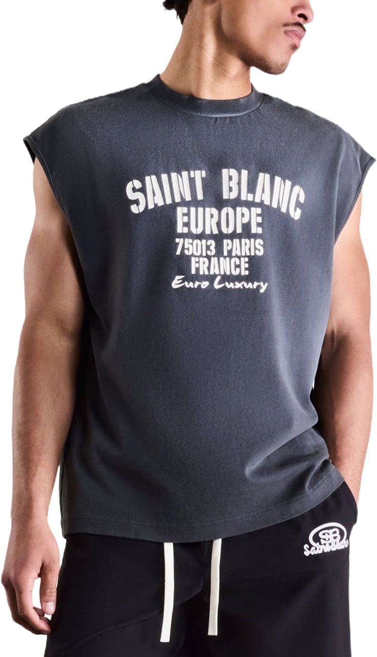 Saint Blanc Euro Luxury Sleeveless T-Shirts Zwart