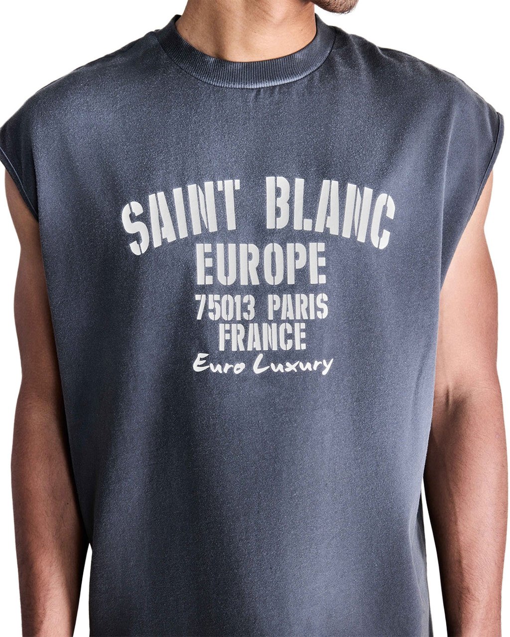 Saint Blanc Euro Luxury Sleeveless T-Shirts Zwart