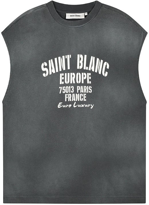 Saint Blanc Euro Luxury Sleeveless T-Shirts Zwart