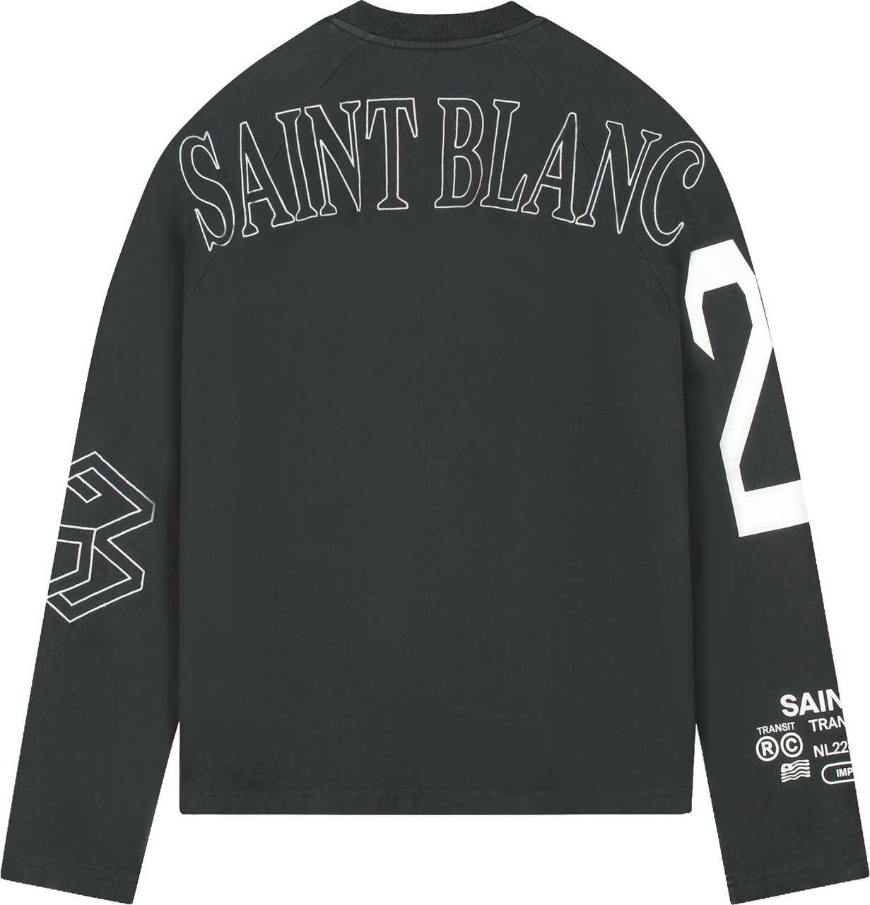 Saint Blanc Multi Logo Raglan Longsleeve Zwart