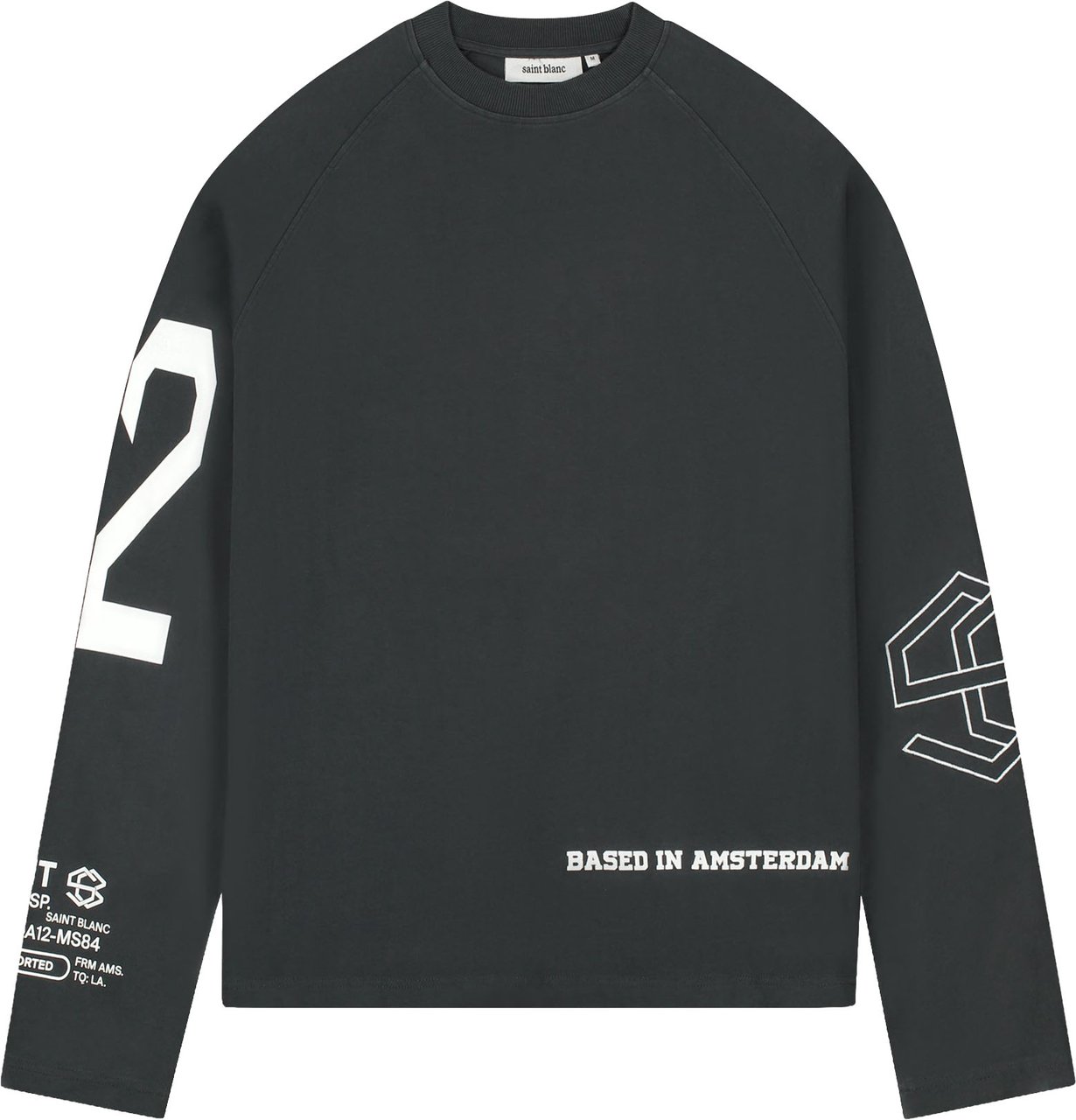 Saint Blanc Multi Logo Raglan Longsleeve Zwart