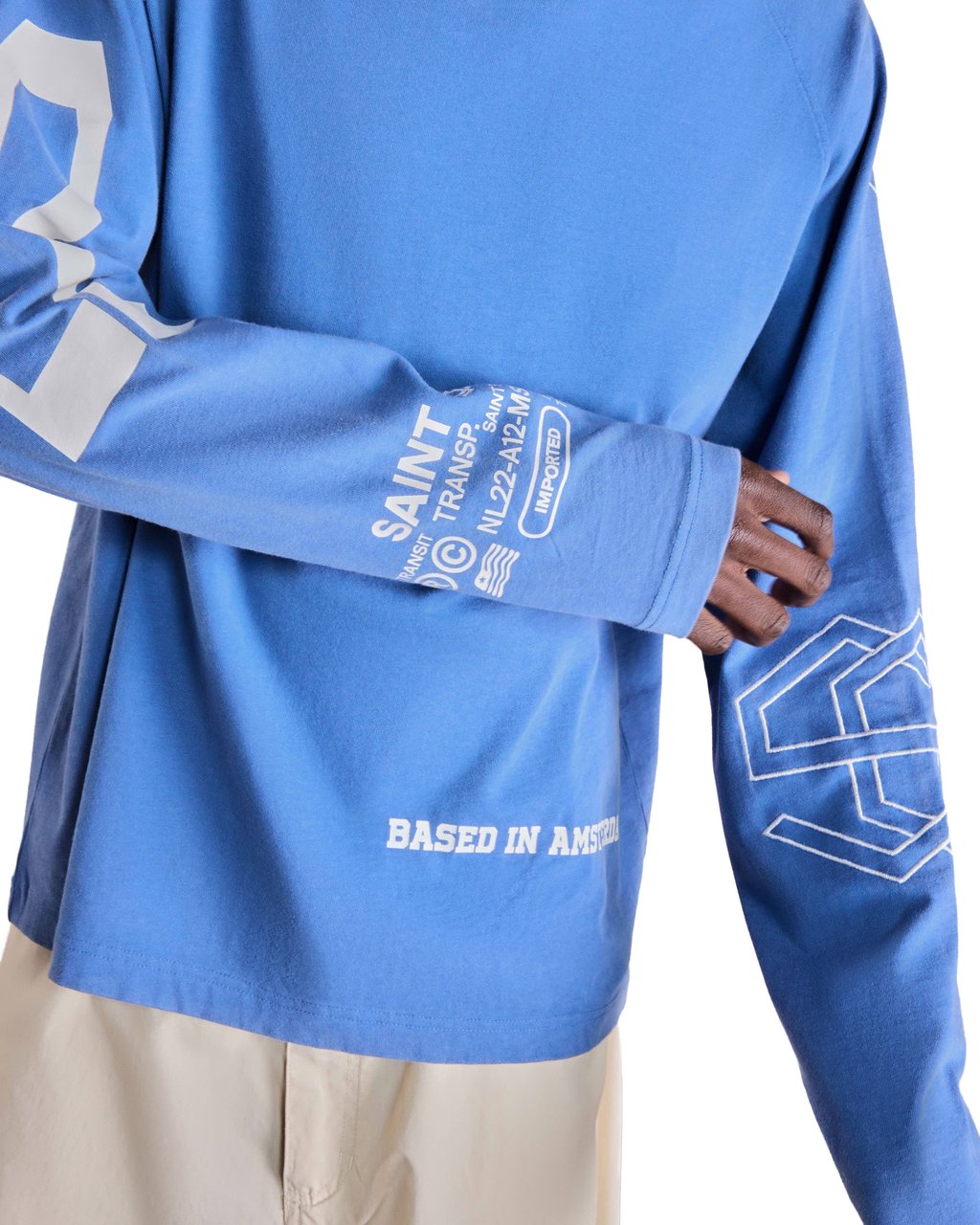 Saint Blanc Multi Logo Raglan Longsleeve Blauw