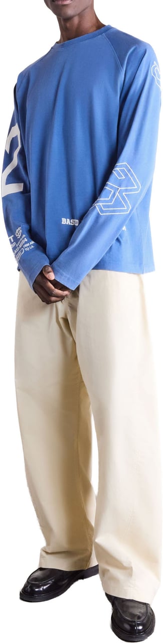 Saint Blanc Multi Logo Raglan Longsleeve Blauw
