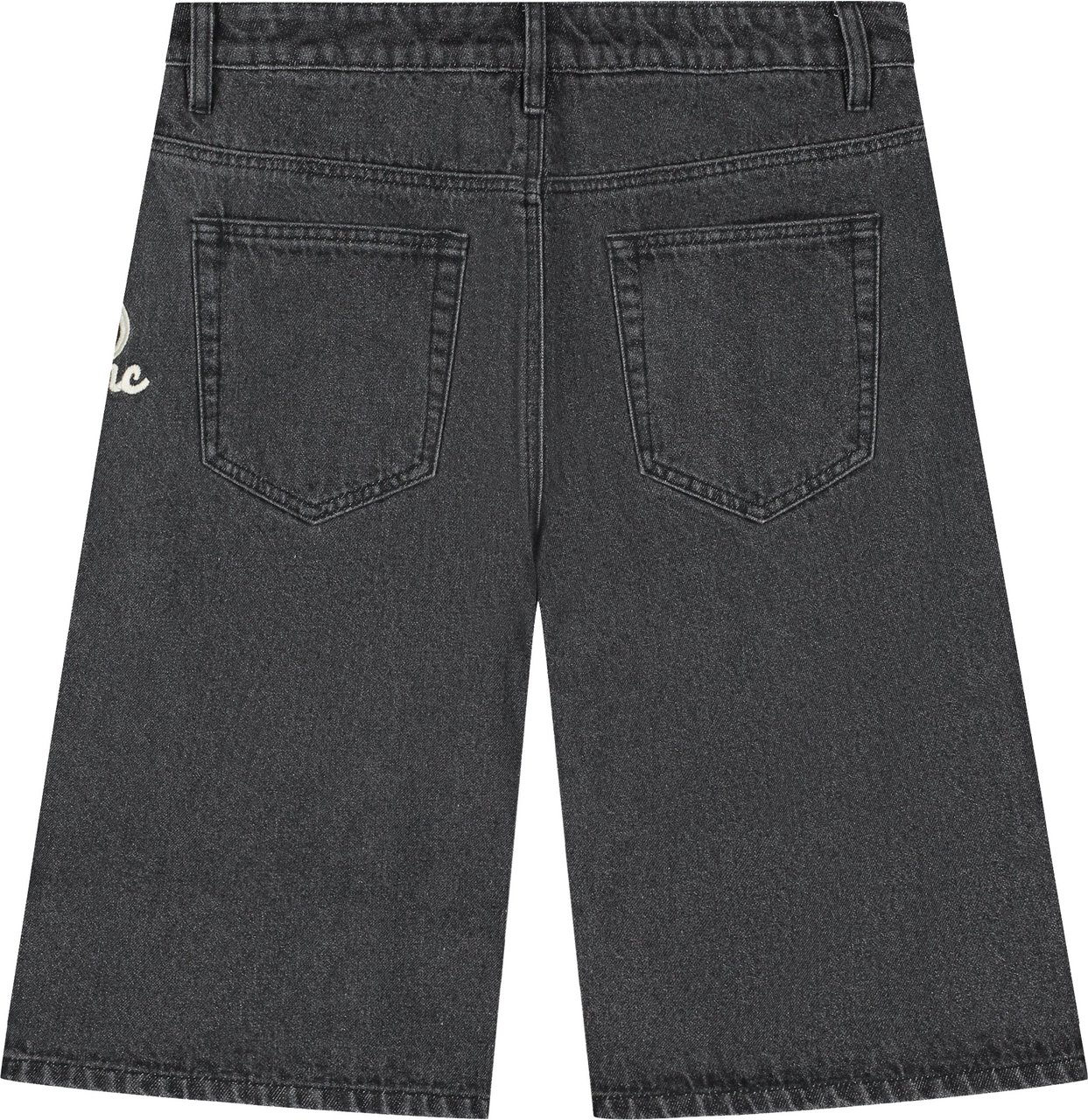 Saint Blanc Oval Logo Denim Short Zwart